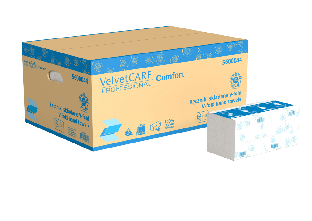 Ręcznik składany typu V Fold marki VelvetCARE Professional
